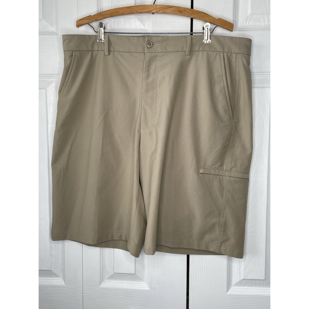 Pebble Beach Shorts Mens 38 Beige Tan Golf Dry Luxe Flat Front Casual 9.5 Inseam